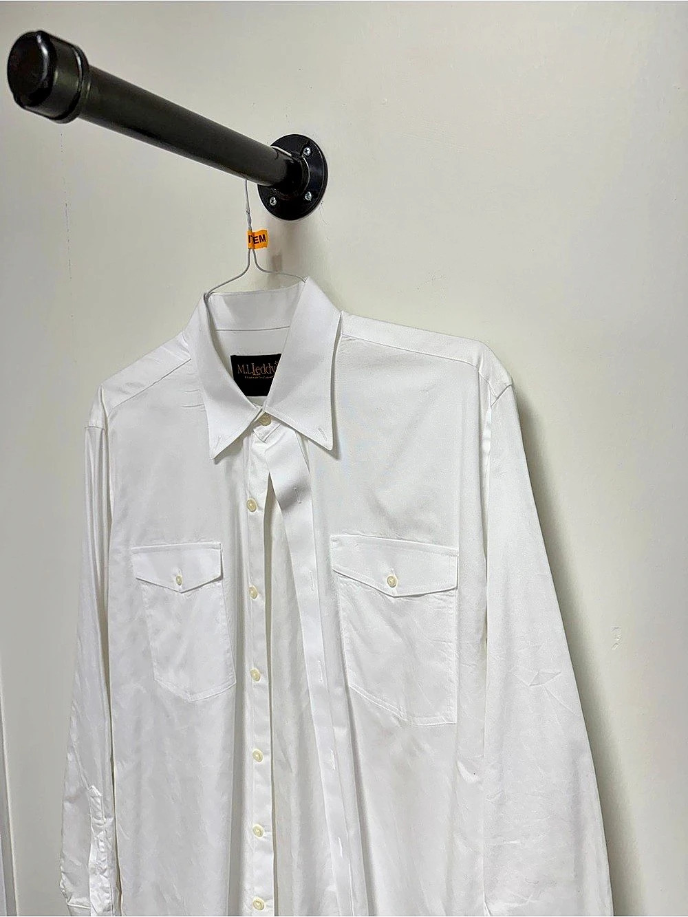 M.L. Leddy’s Men’s White Western Dress Shirt Size 16.5 36 Long Sleeve